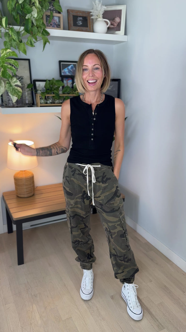 Evans Drawstring Camo Jogger