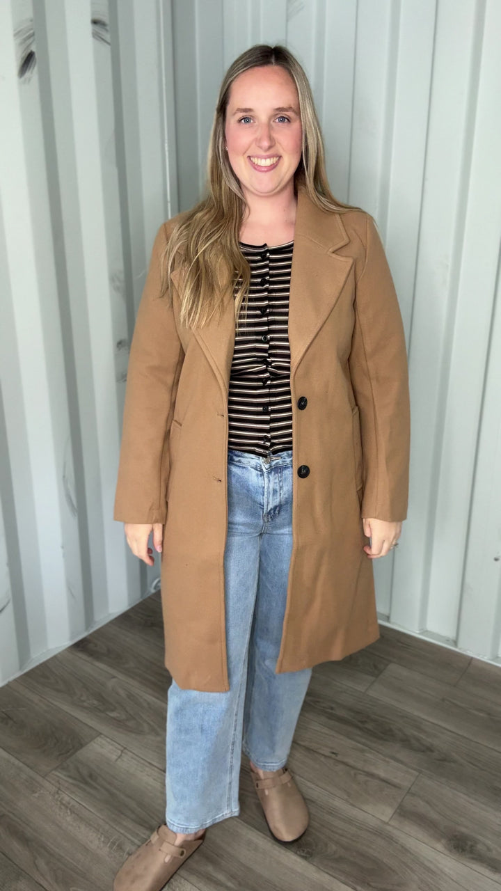 Burwood Collared Coat- CAMEL