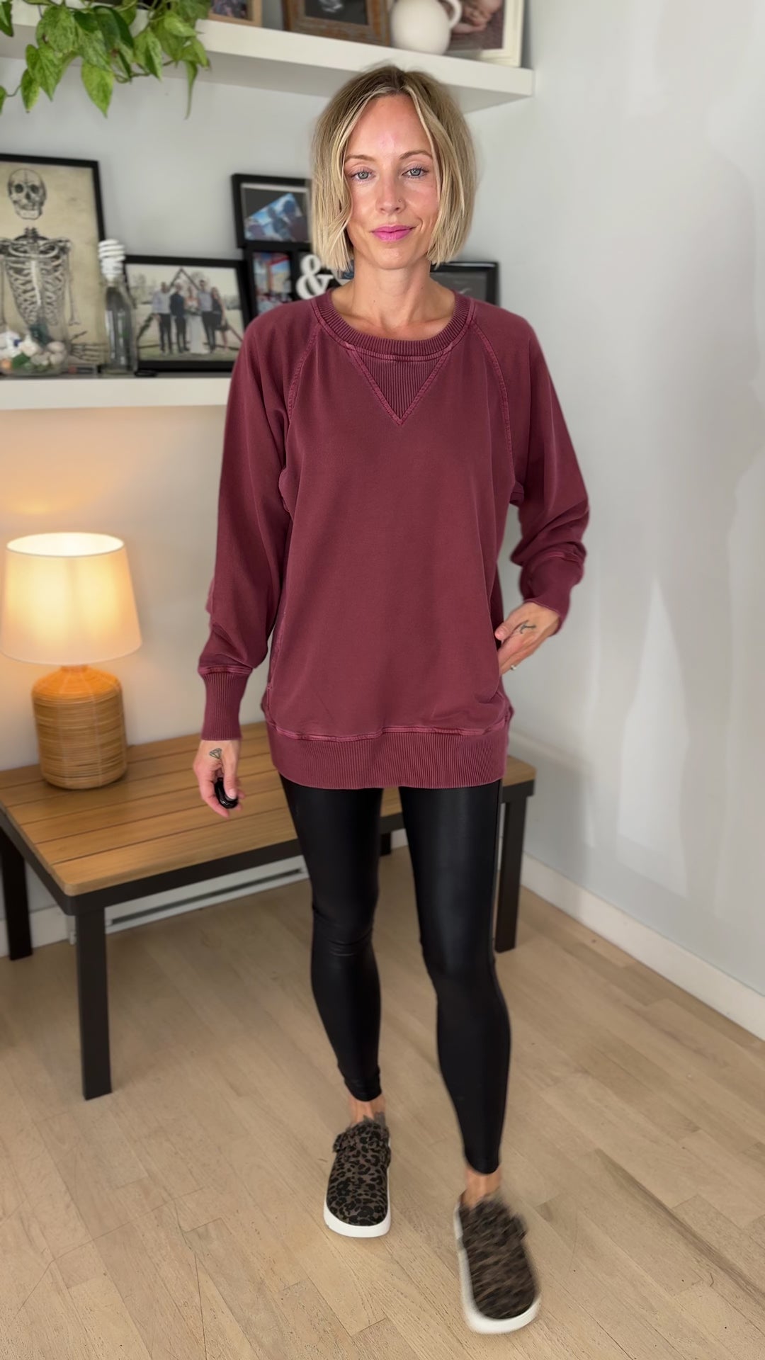 Juliet Washed Tunic Sweatshirt- RUST