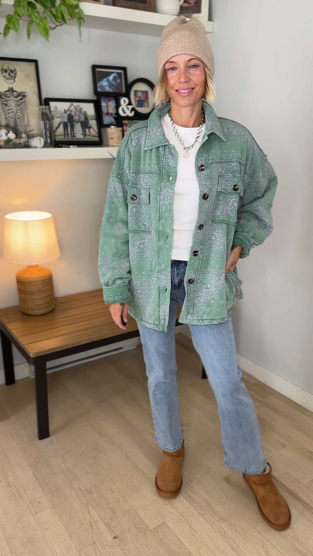 Timberland Paisley Padded Jacket- JADE LAVENDER