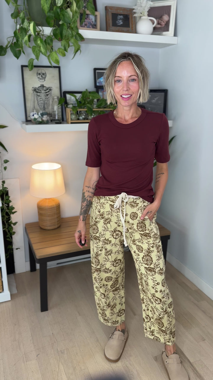 Monroe Floral Drawstring Pant