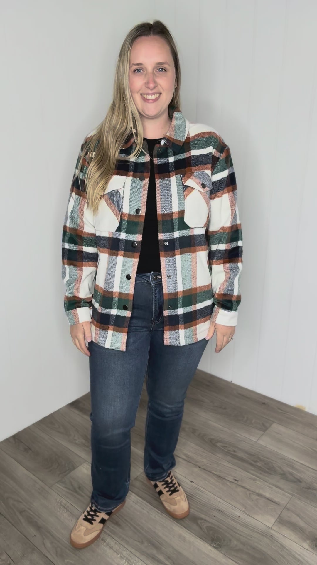 MICHELLE MAE Norah Jane Shacket- HARVEST PLAID