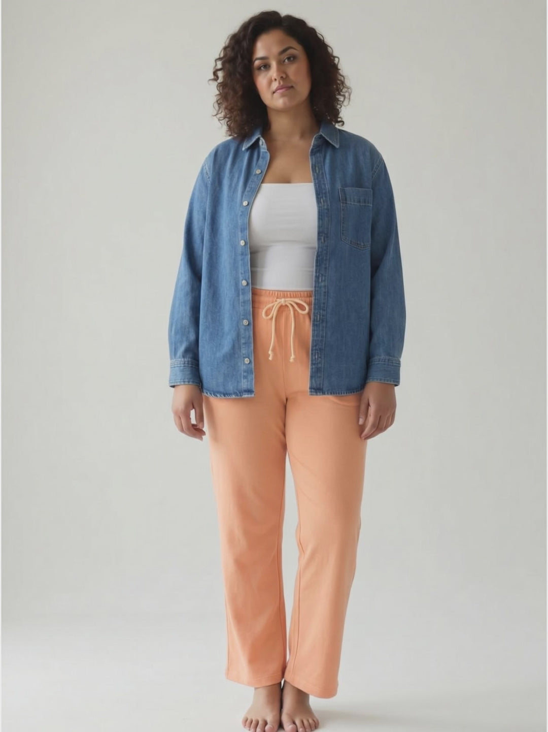 Chiara French Terry Tie Waist Pant- MELON