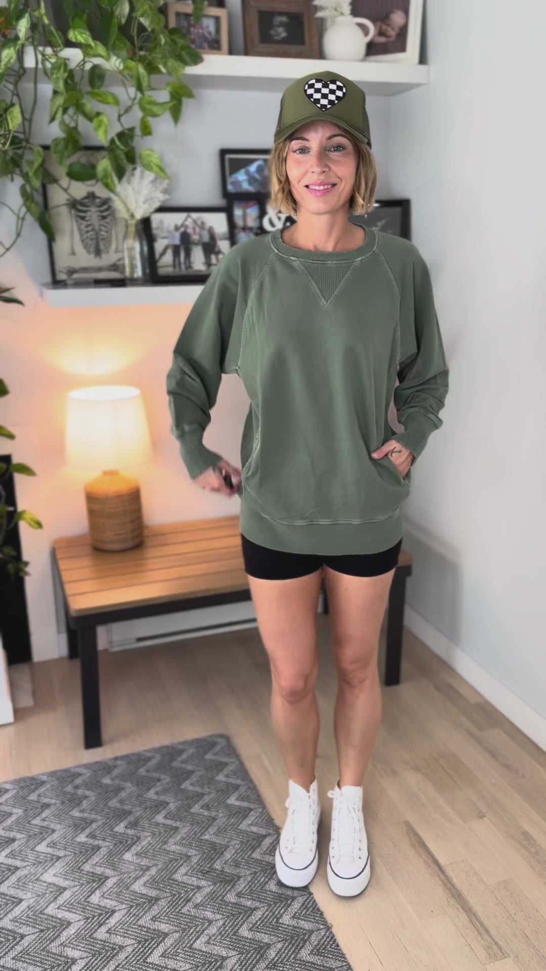 Juliet Washed Tunic Sweatshirt LIGHT OLIVE
