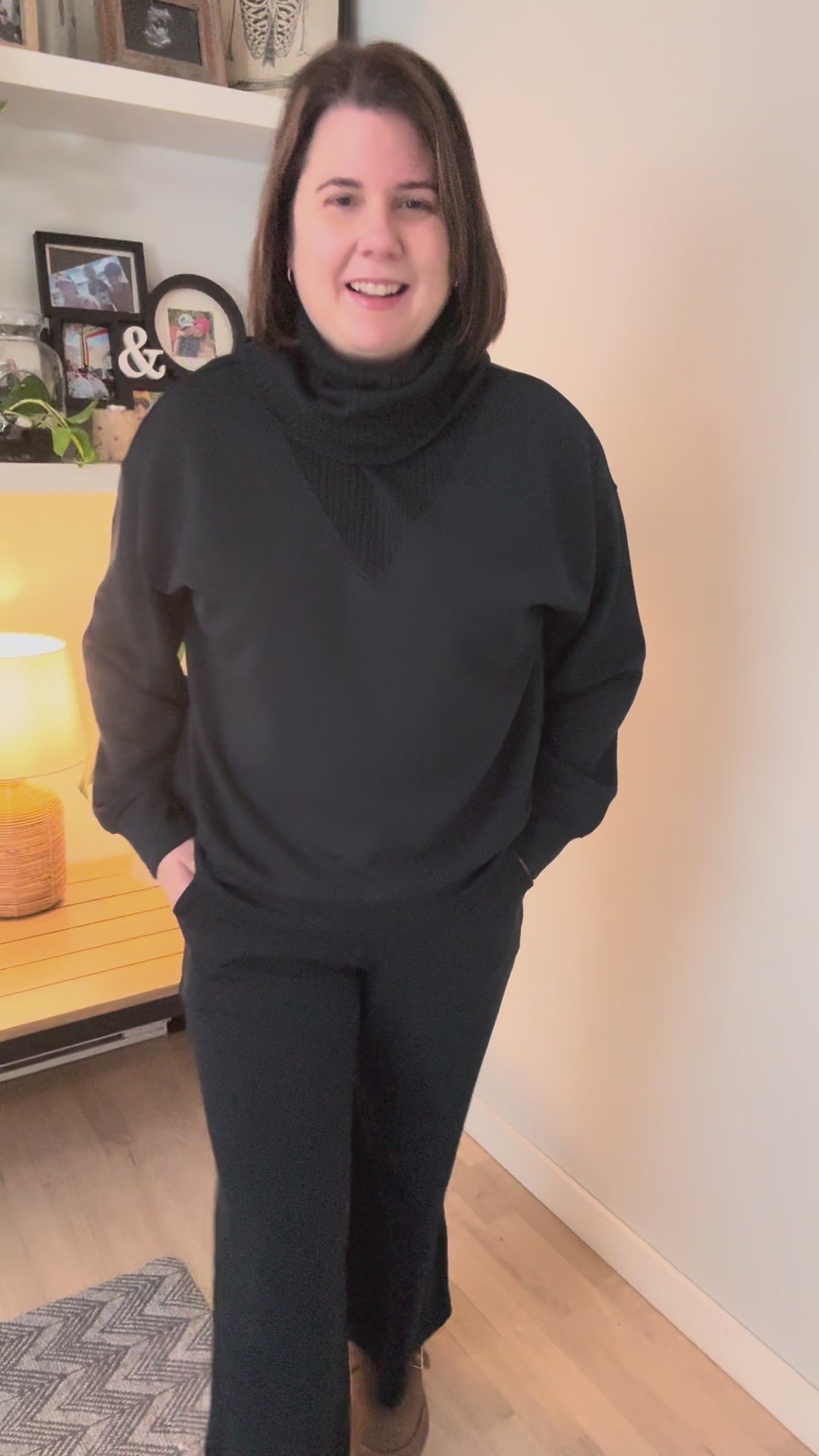 Lemmy Modal Ribbed Turtle Neck Pullover- BLACK