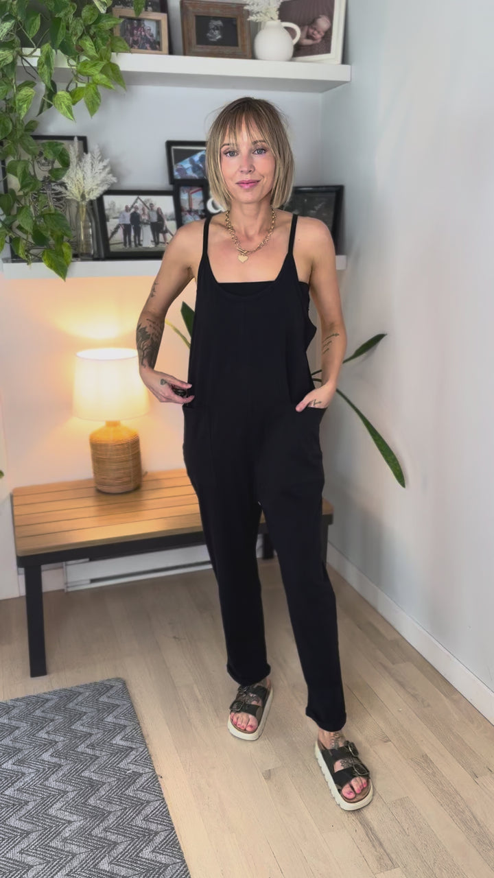 Luxe Lounge Jumpsuit- BLACK