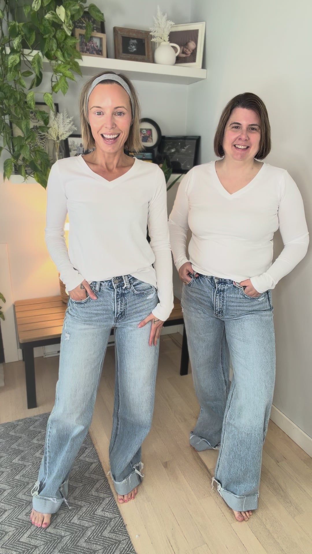 Vervet Scarlett High Rise Cuffed Wide Leg Jeans- LIGHT-FINAL SALE *25*