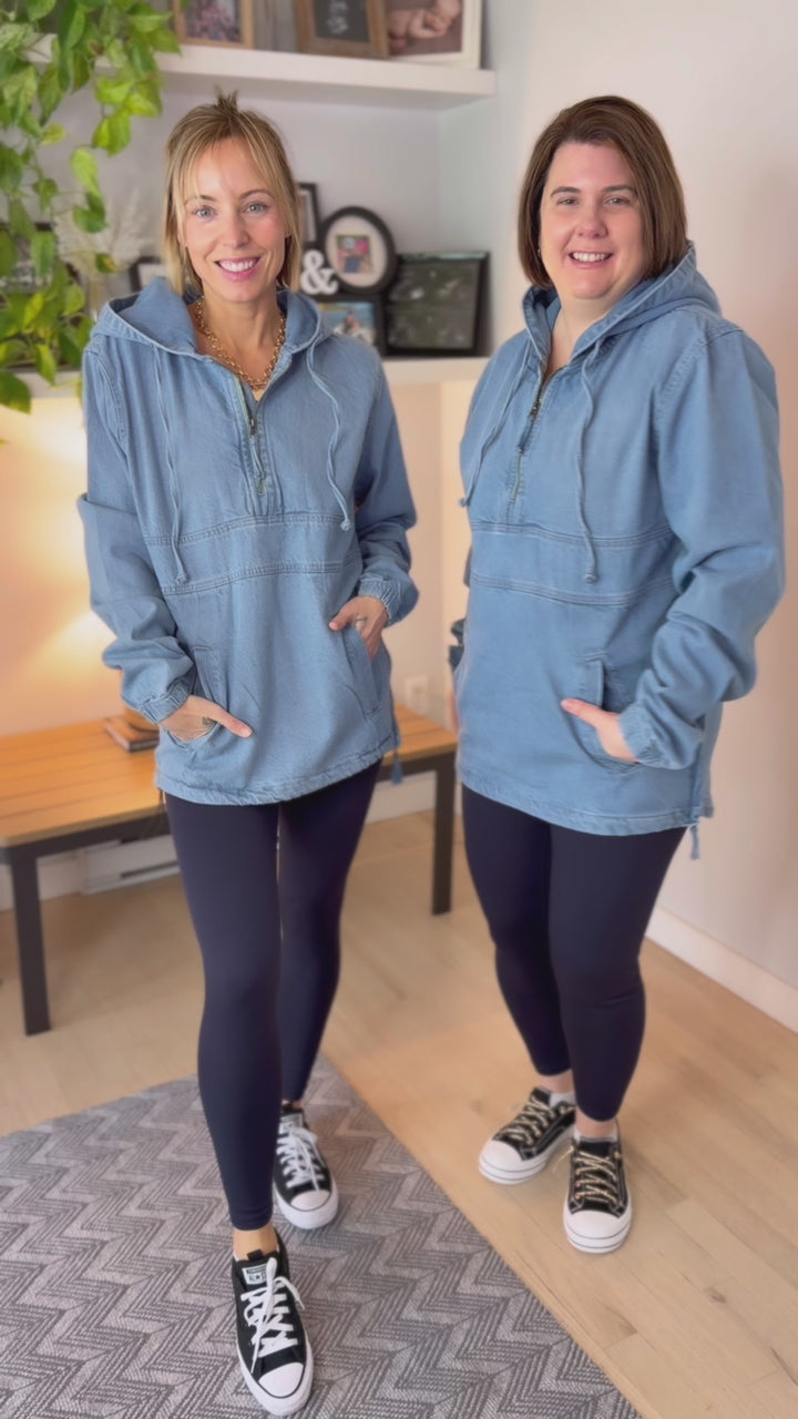 Bex Denim Hoodie Jacket- LIGHT WASH