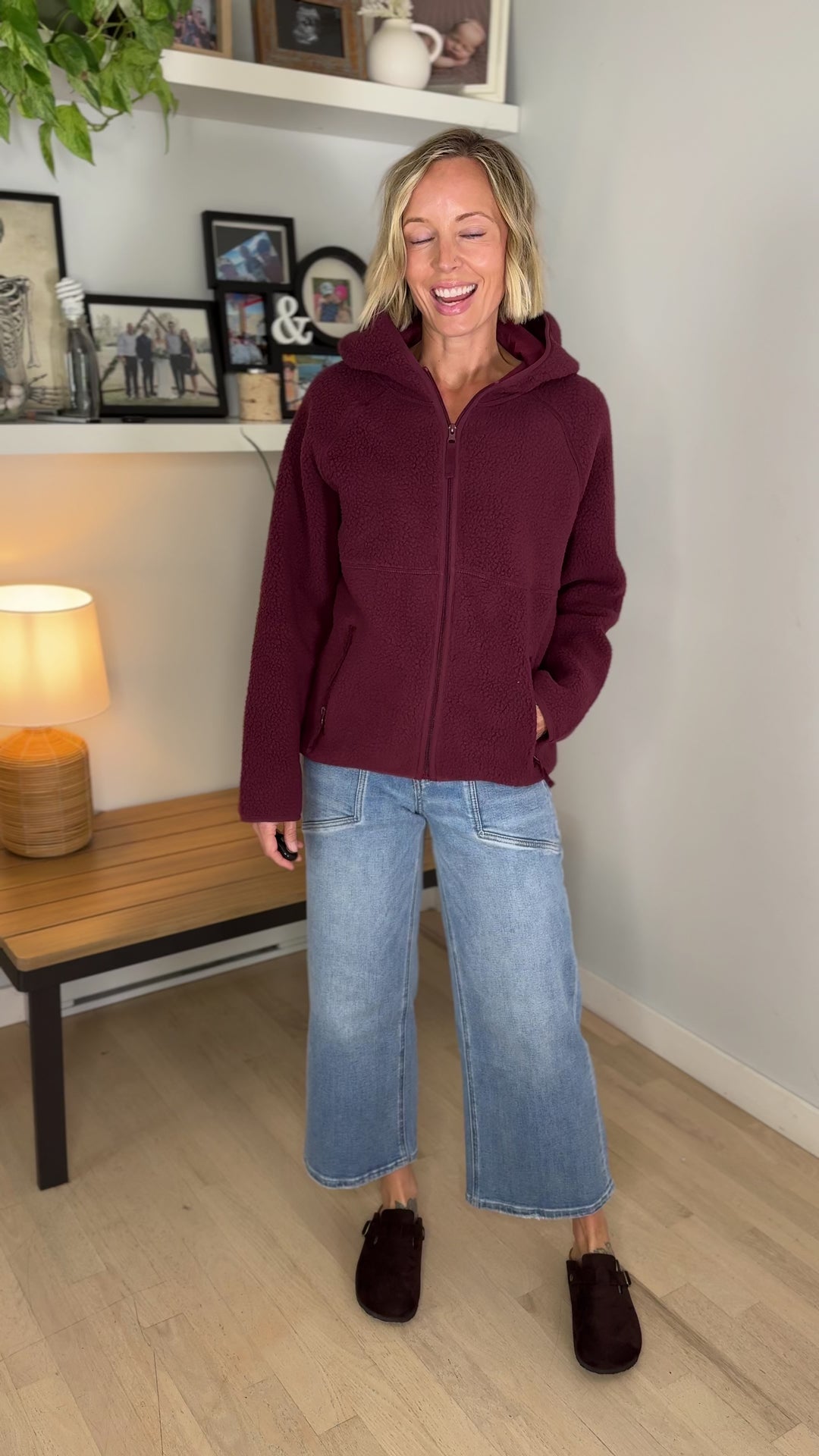 Firelight Soft Full Zip Fleece- WINE