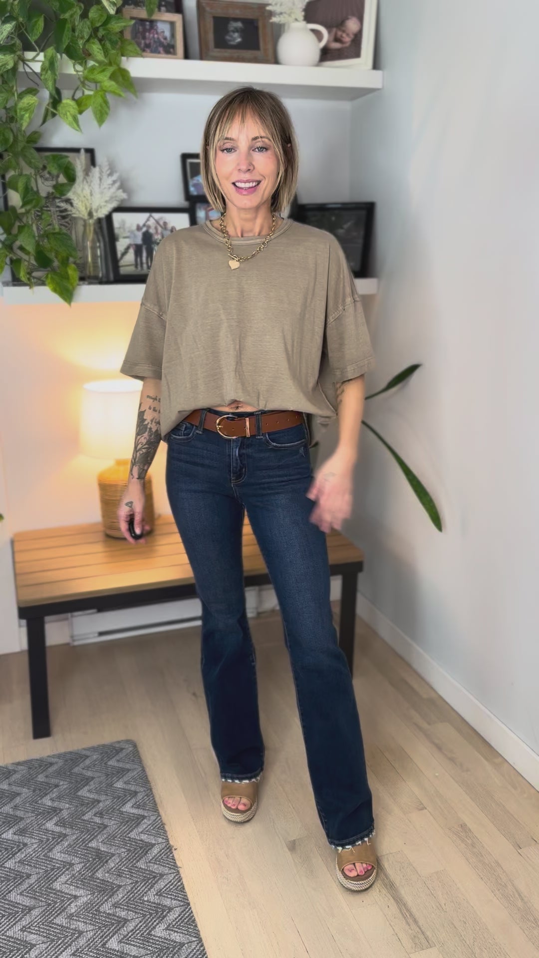 Ortega Washed Cotton Relaxed Tee- MOCHA