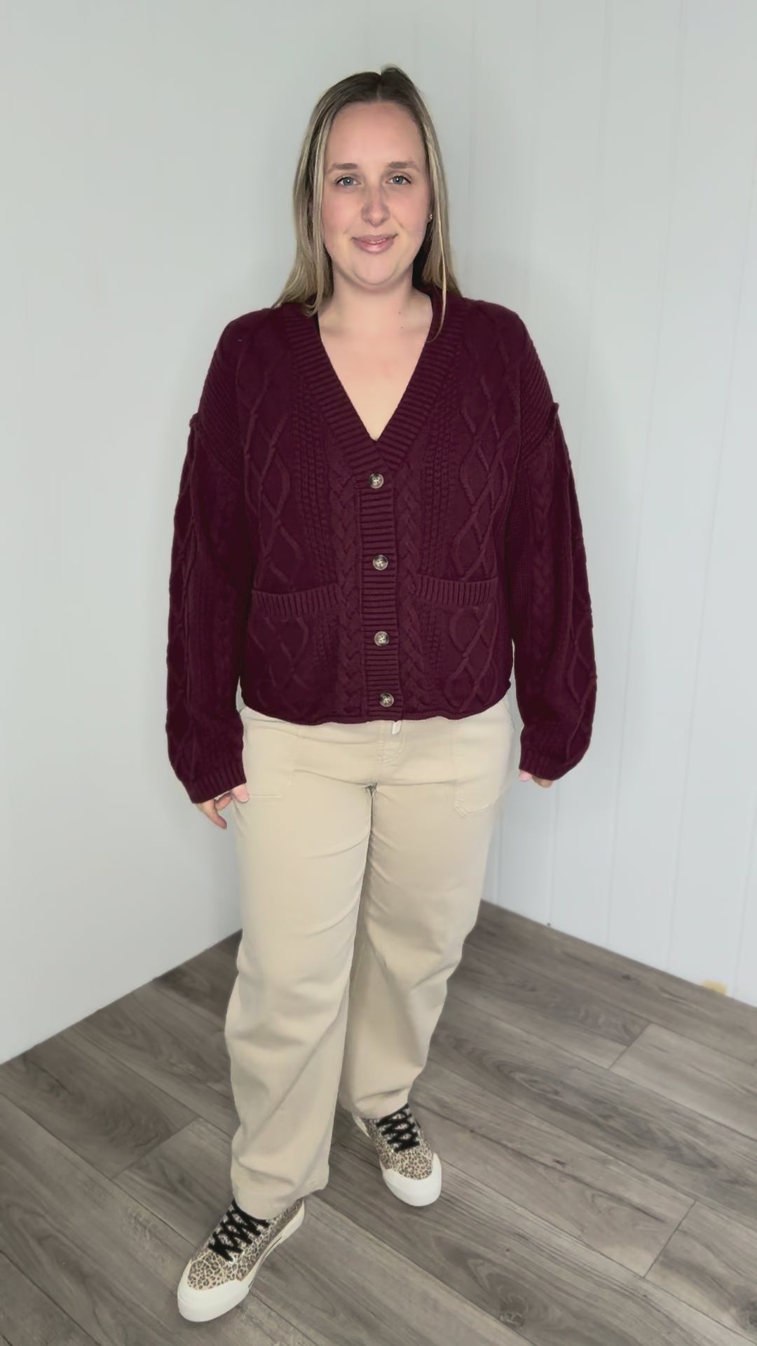 THREAD & SUPPLY Harbor Cardigan- MAROON