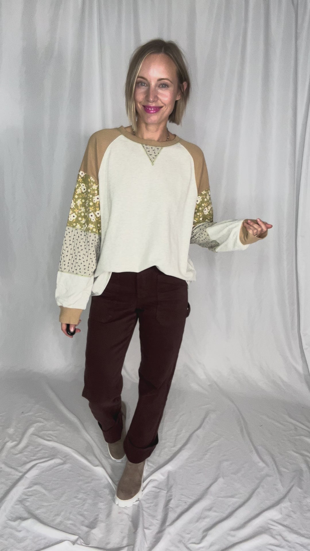 Coffee Date French Terry Pullover- OATMEAL