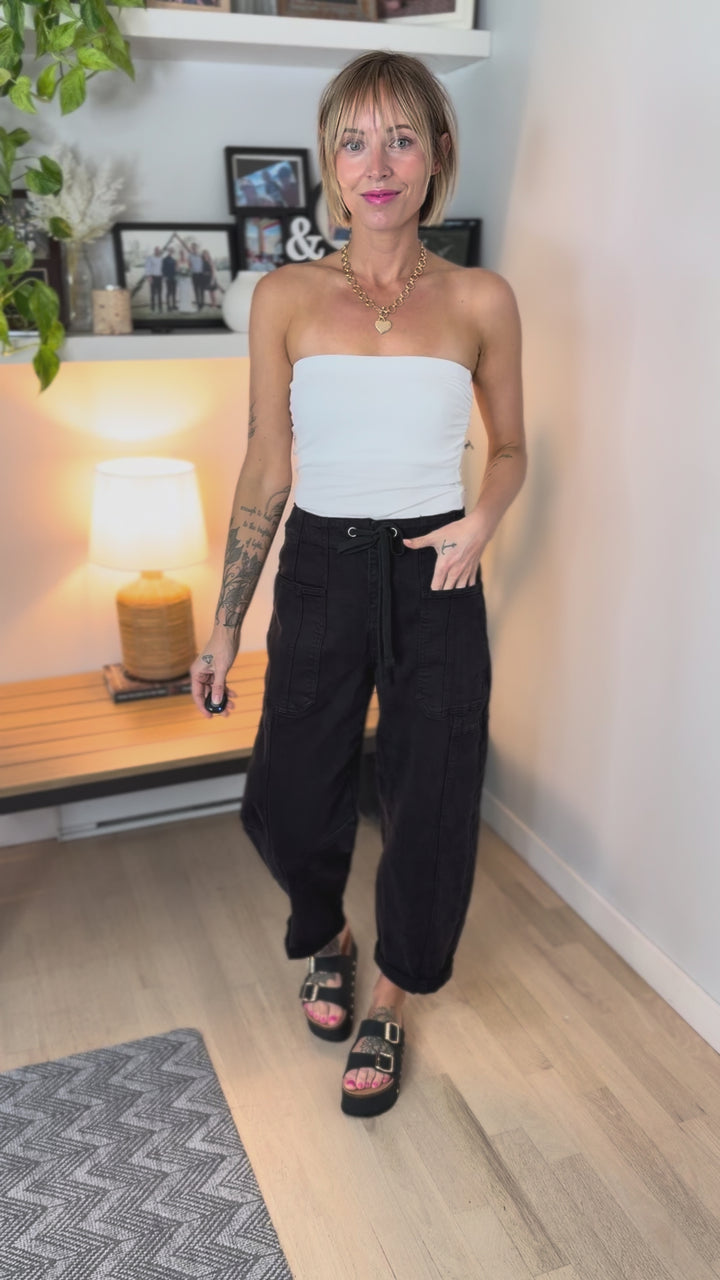 Lyla Cotton Tube Built-In Bra Top- WHITE