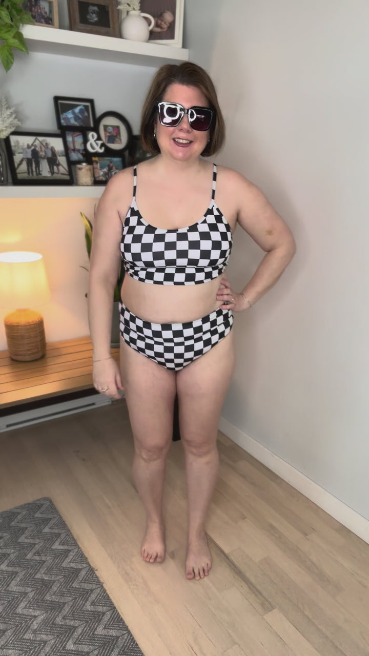 Sundazed Two Piece Swimsuit - BLACK/WHITE CHECKER