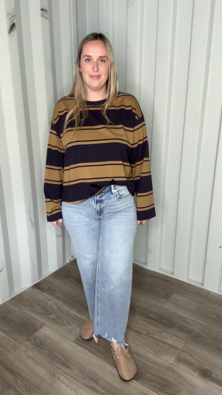 Ramsyn Stripe Knit Longsleeve- NAVY