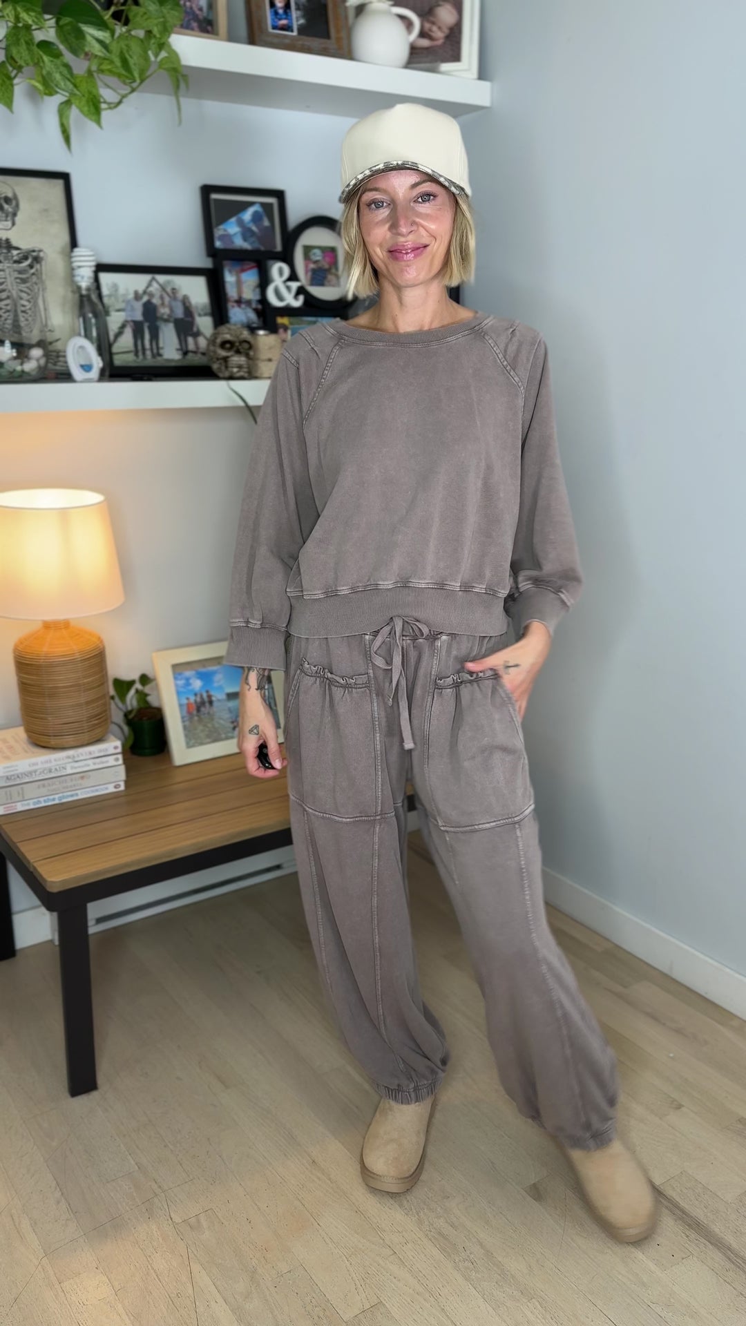 Kerima Washed Cotton Barrel Set- MOCHA
