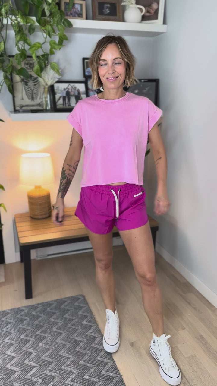 Macie Lined Active Shorts- MAGENTA
