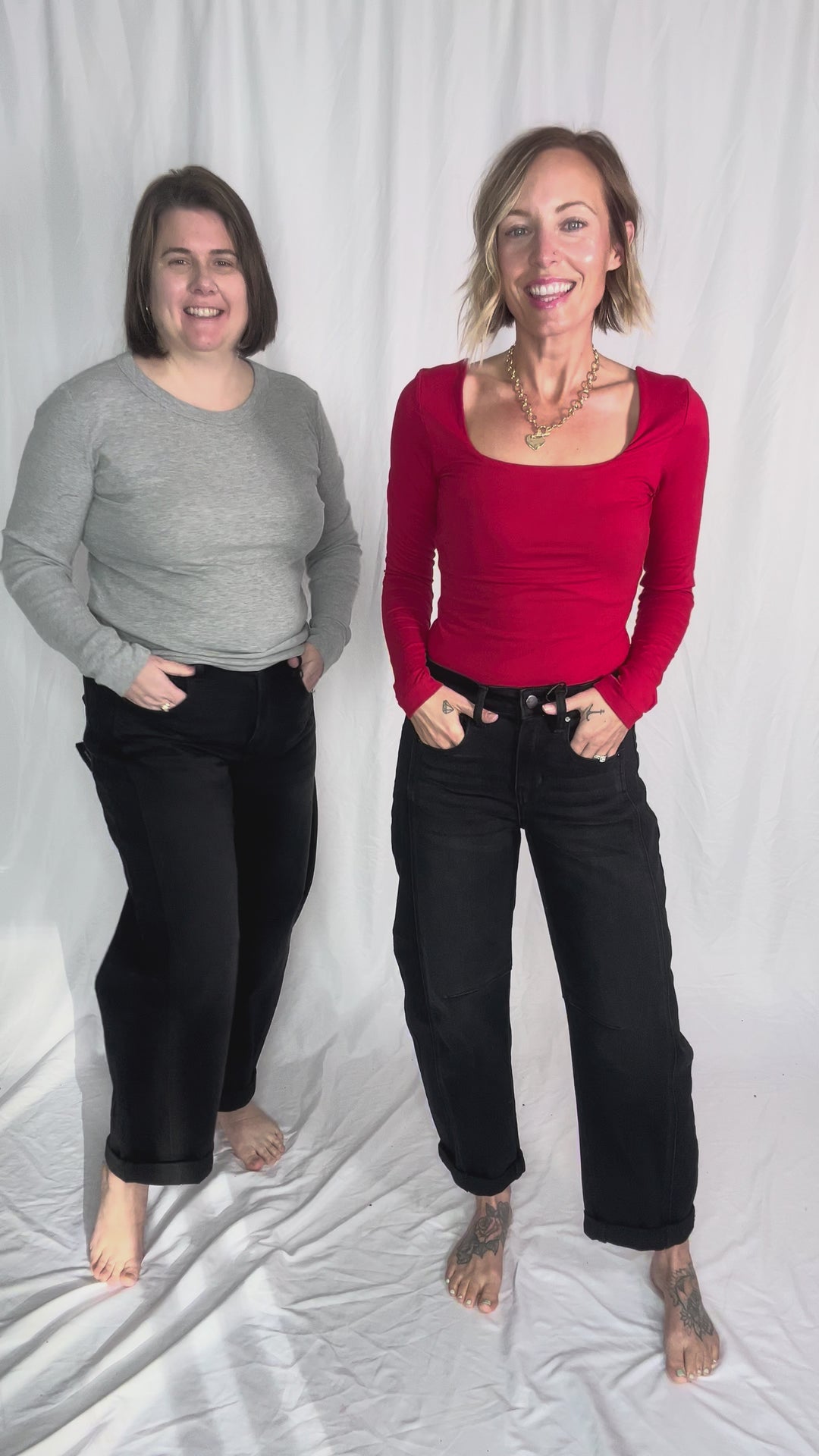 RISEN Ashley High Rise Barrel Jeans- BLACK WASH