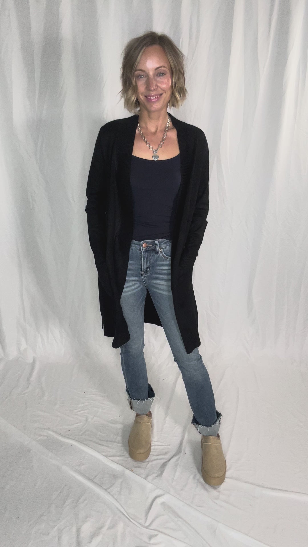 Birchwood Classic Pocket Cardigan- BLACK