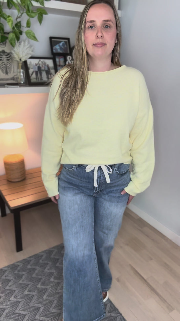 Lo Knit Sweater- BRIGHT BUTTER YELLOW