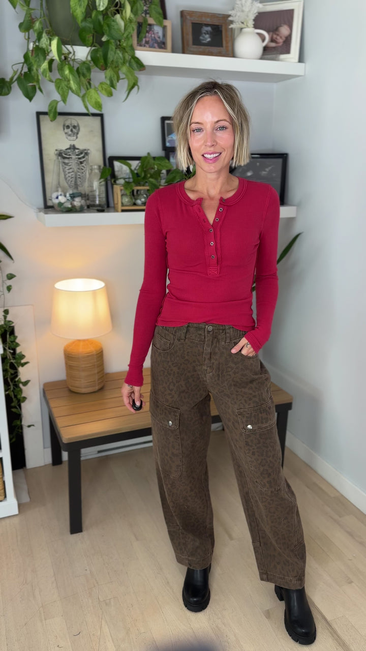 Brady Washed Leopard Pant