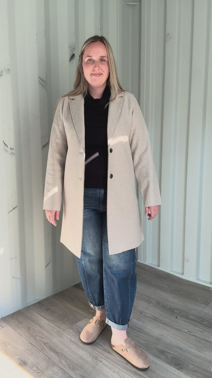 ONLY Carrie Long Coat- OATMEAL MELANGE