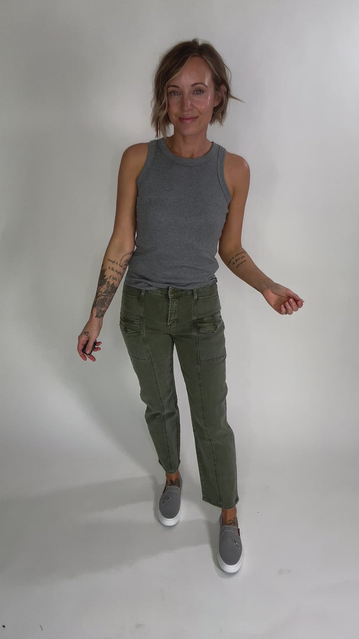 Beth Rib Tank Top- HEATHER GREY-FINAL SALE