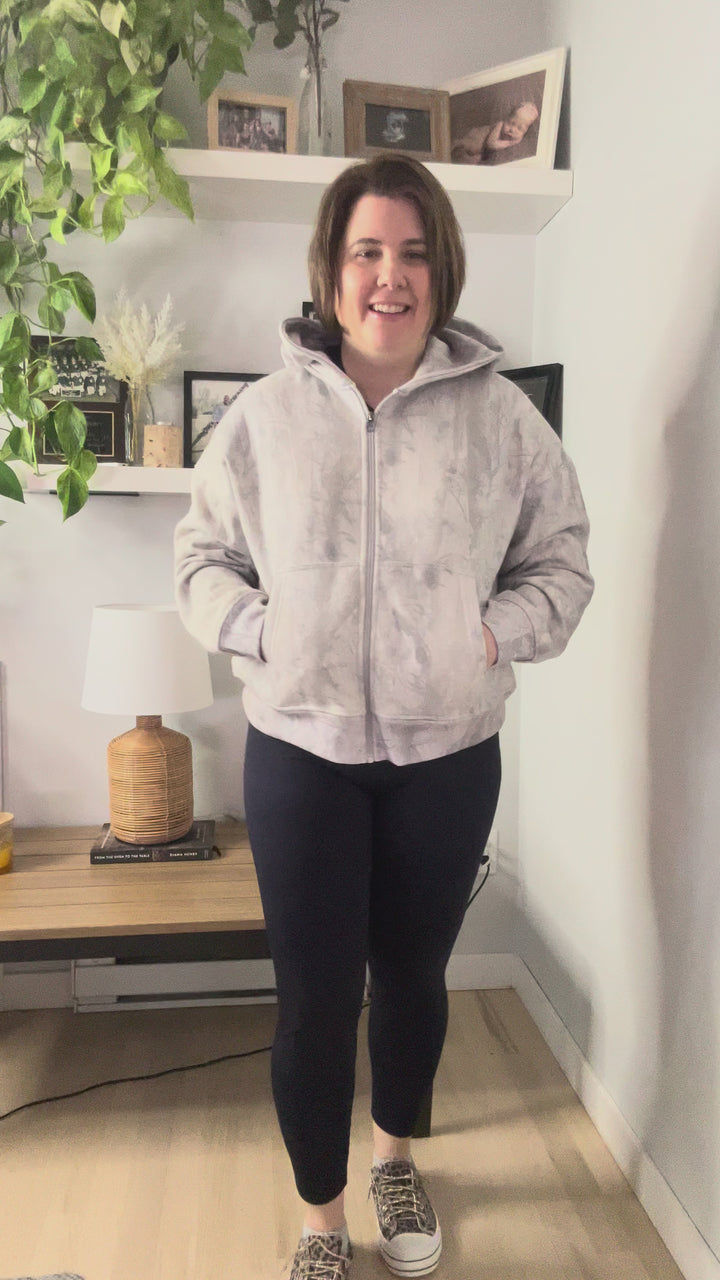 Julieta Full Zip Camo Hoodie- GRAY