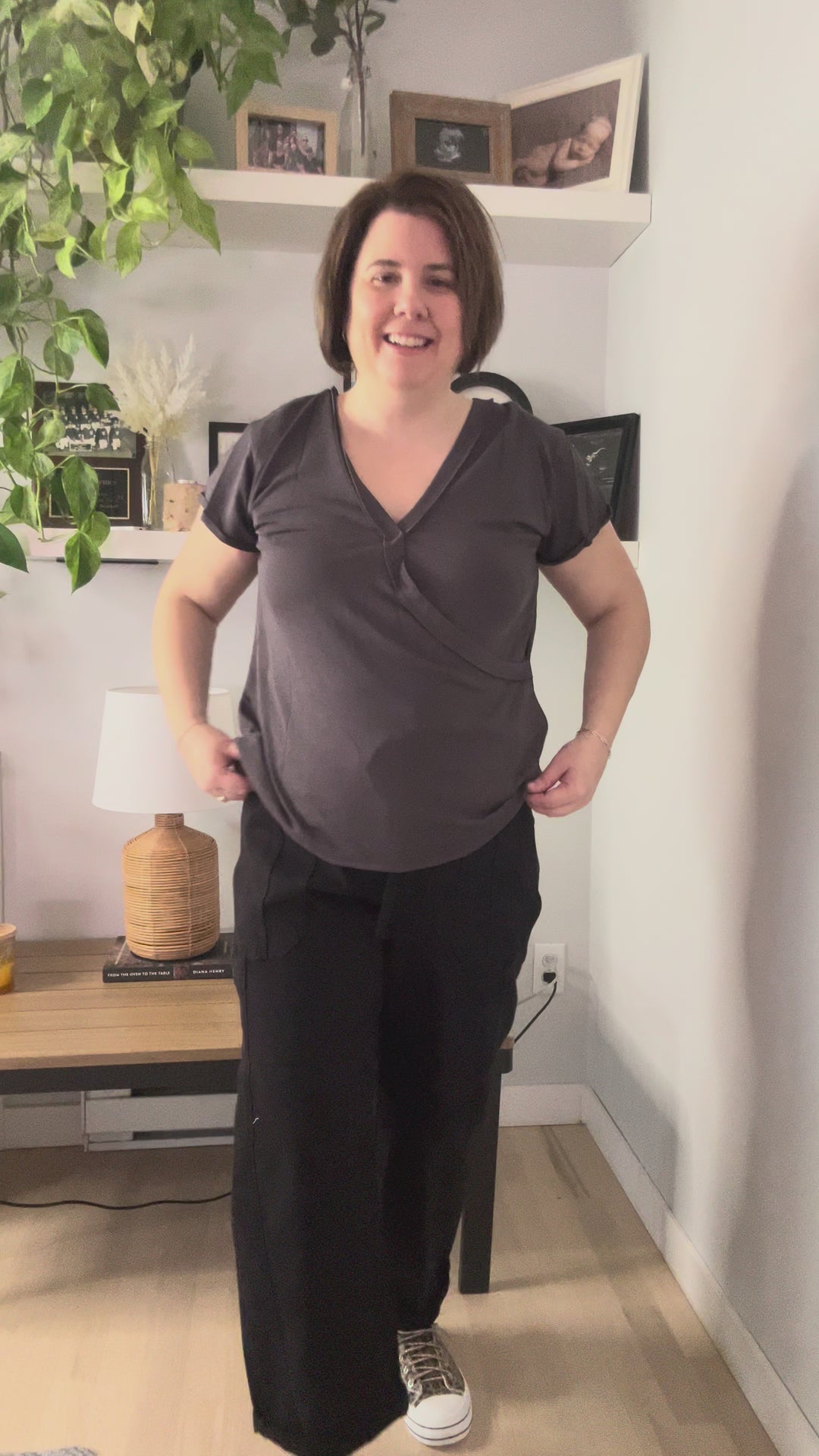 Risen Raven High Rise Cargo Barrel Pant- BLACK