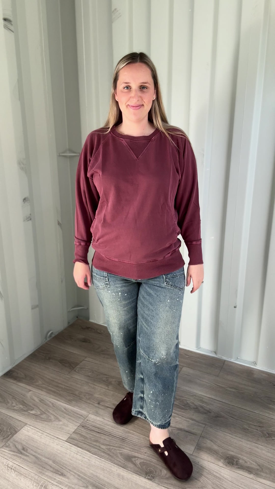 Juliet Washed Tunic Sweatshirt- RUST