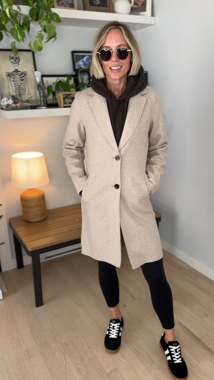 ONLY Carrie Long Coat- OATMEAL MELANGE