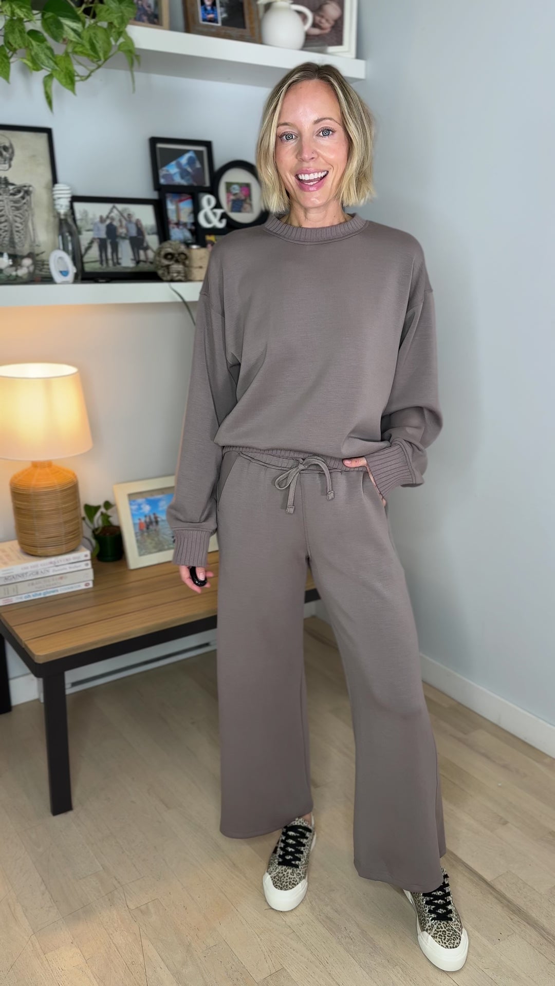 Tenlee Modal Wide Pant & Top Set- MOCHA