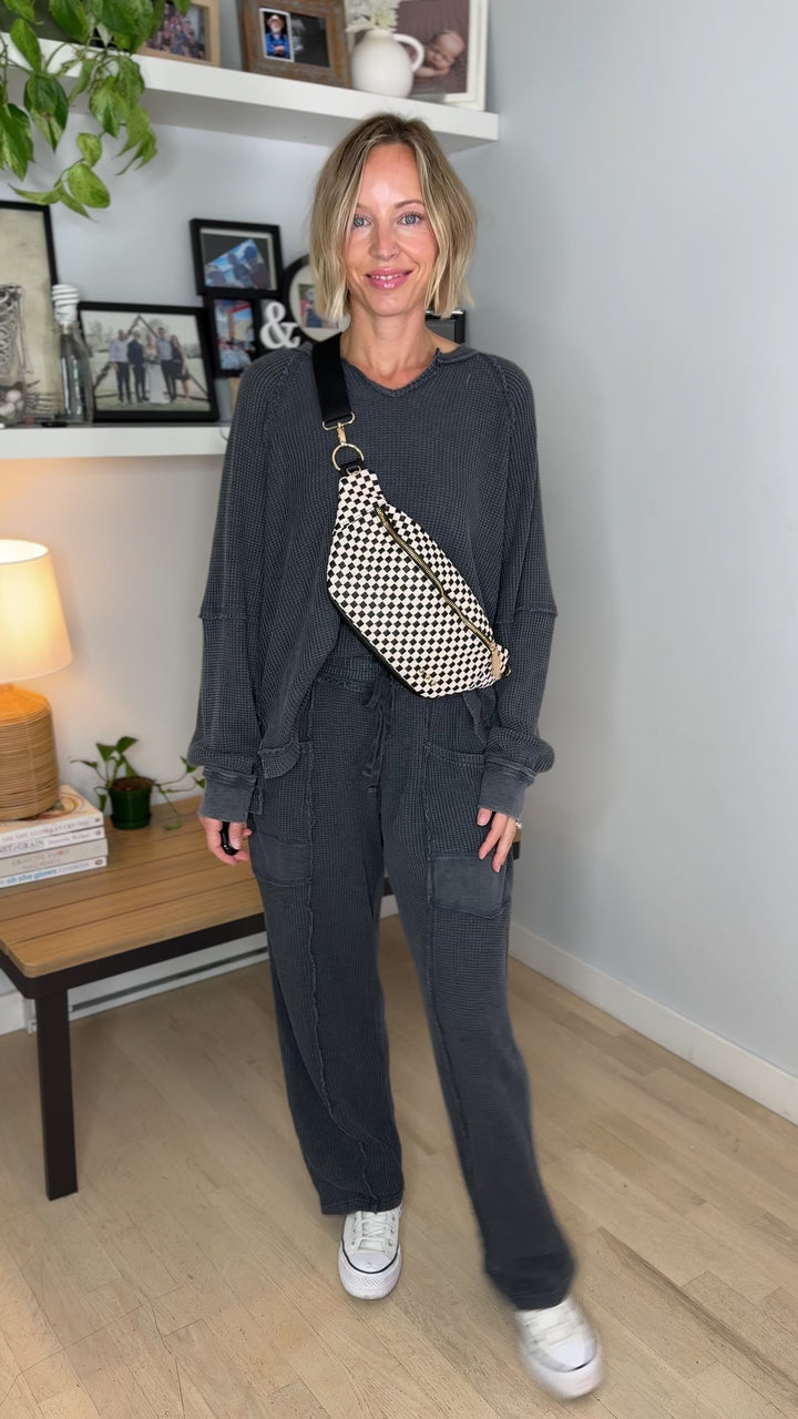 Susie Sidekick Bum Bag- CHECKERED BLACK