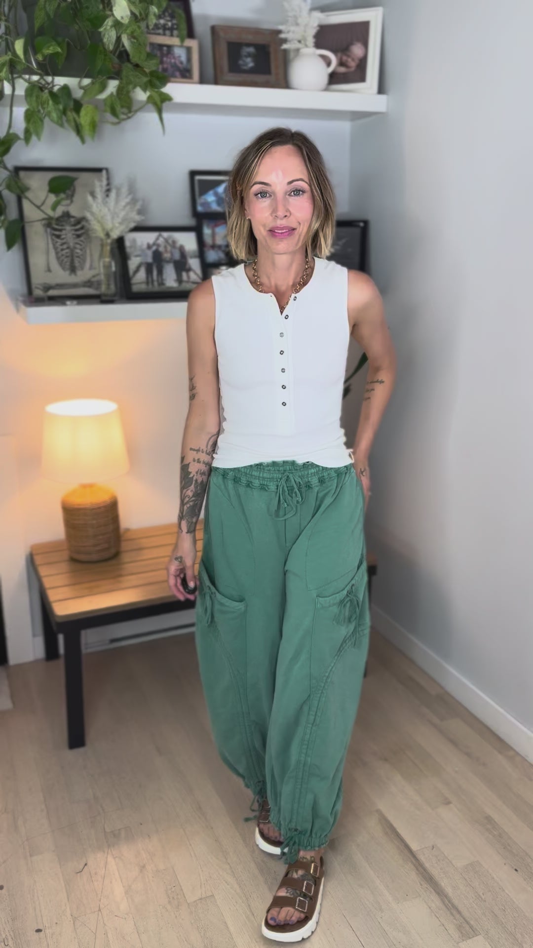 Pebble Cinch Tie Jogger- HERITAGE GREEN