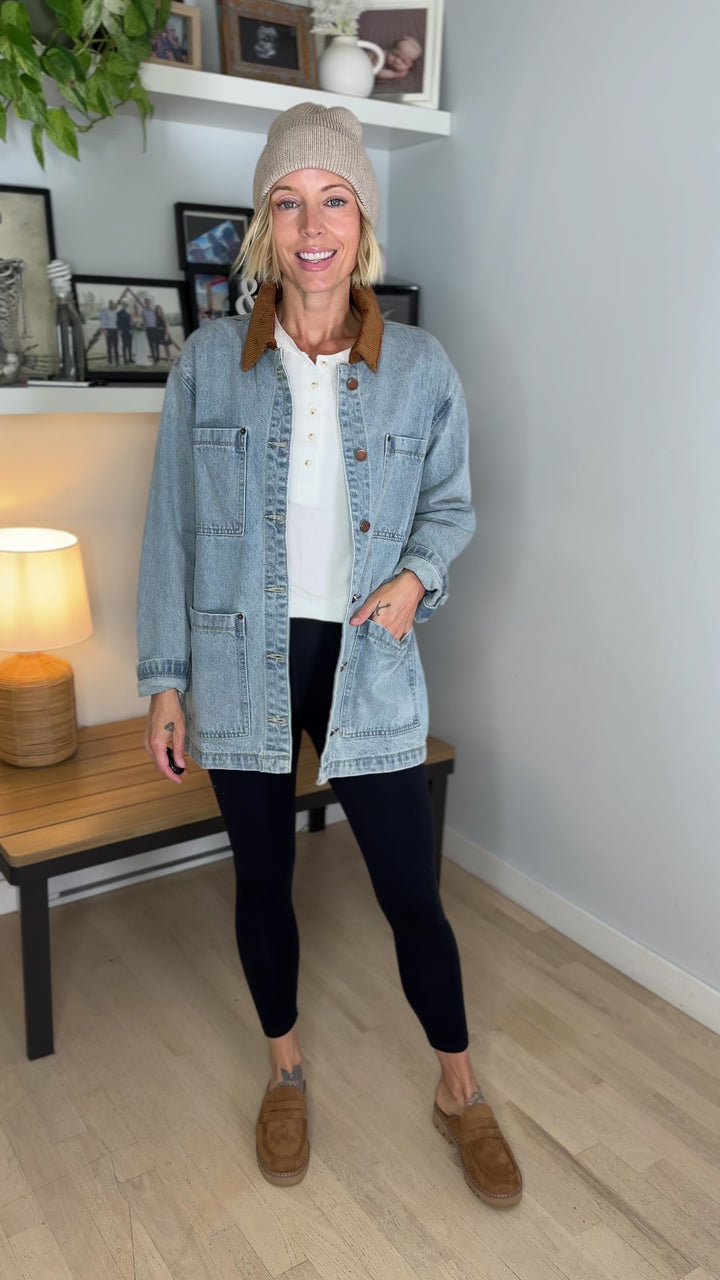 Butterscotch Denim Barn Jacket- LIGHT WASH