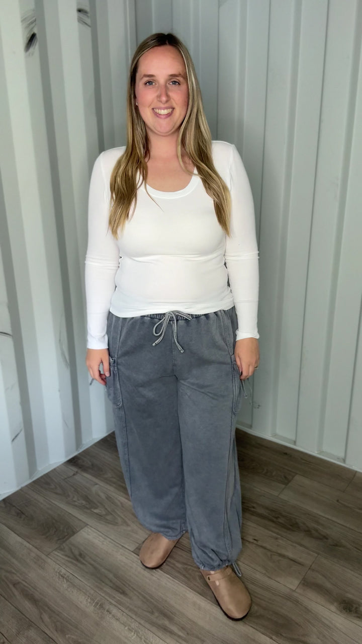 Ciderwood Cinch Tie Jogger- SLATE GREY
