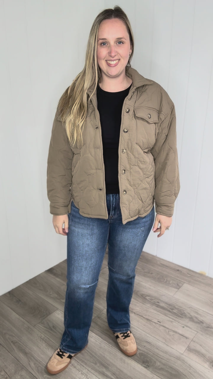 Farren Quilted Jacket- LIGHT MOCHA