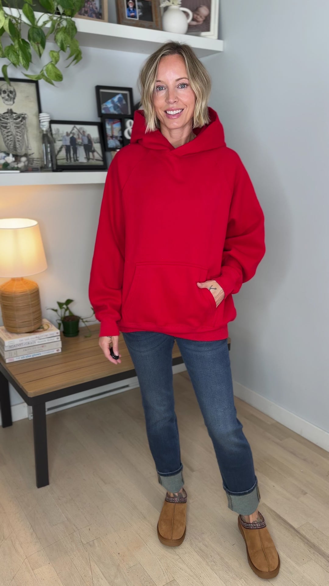 Tanis Premium Fleece Hoodie- RED