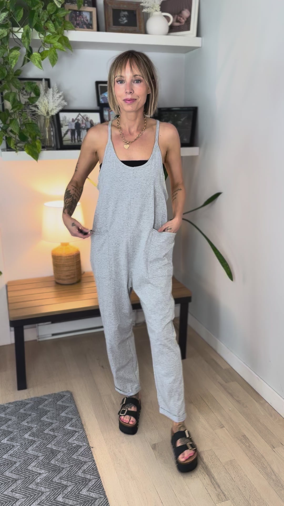 Luxe Lounge Jumpsuit- HTHR GREY