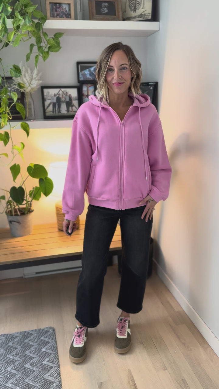 Baillie Premium Cloud Fleece Zip Hoodie- PINK