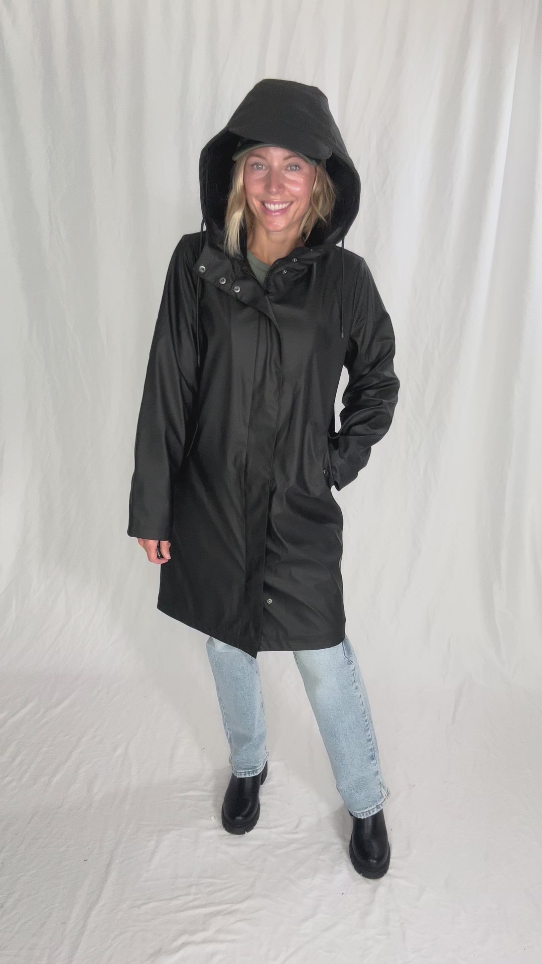 ONLY Sia Sherpa Lined Raincoat- BLACK