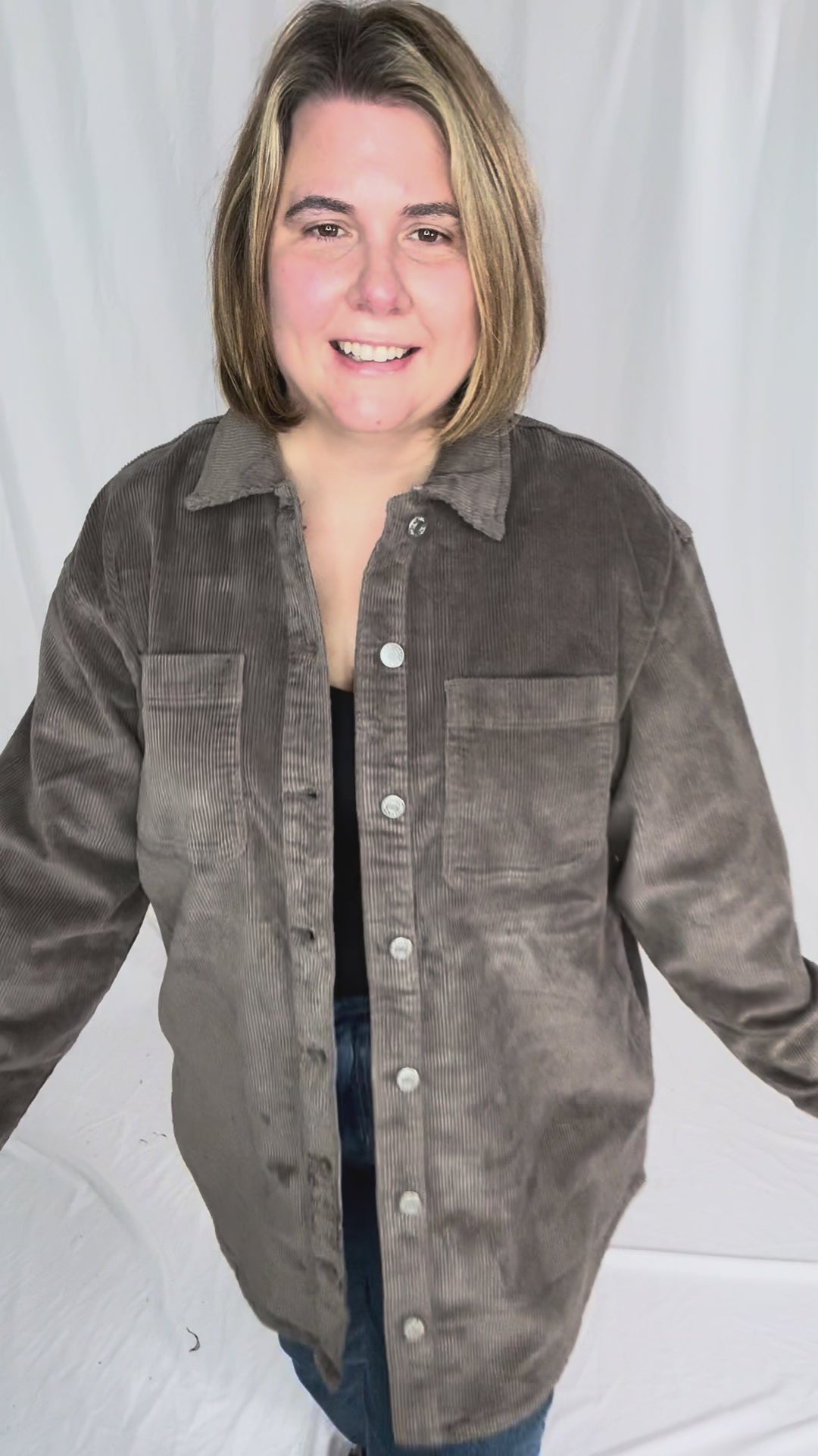 Noisy May Alva Corduroy Shacket- MOREL