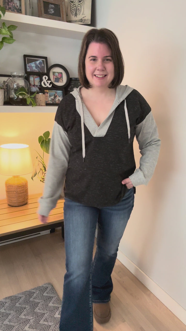 RISEN Darla High Rise Boot Cut Jeans- DARK WASH