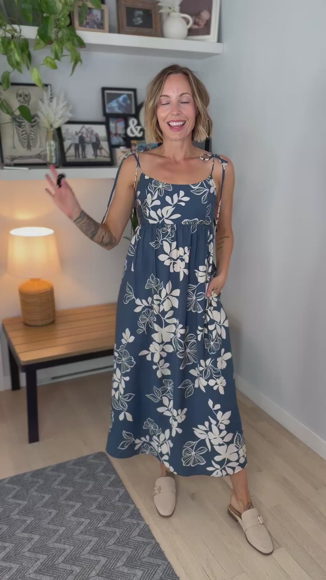 Oceana Floral Cut Out Midi Dress- MIDNIGHT