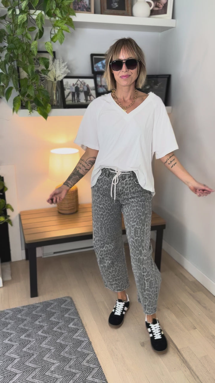 Lienna Washed Cotton Tee- WHITE