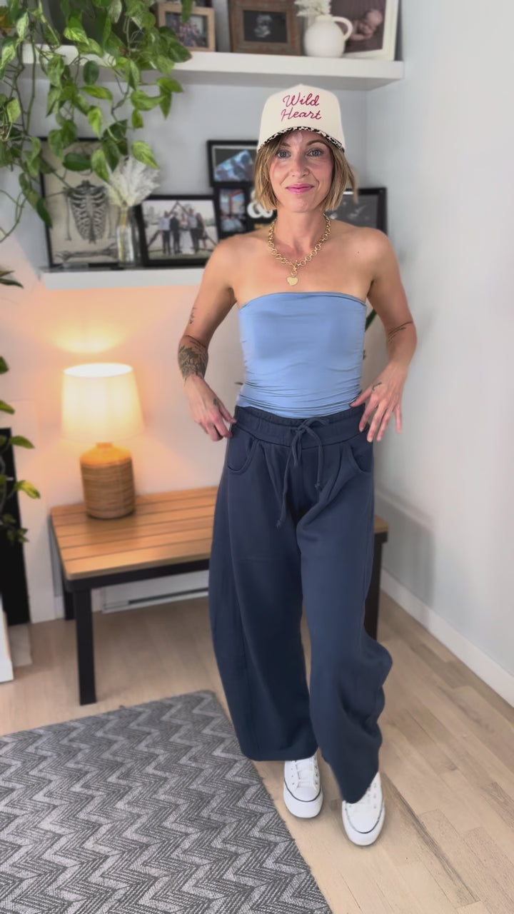 Moonlit Basic Jersey Bandeau- DENIM BLUE