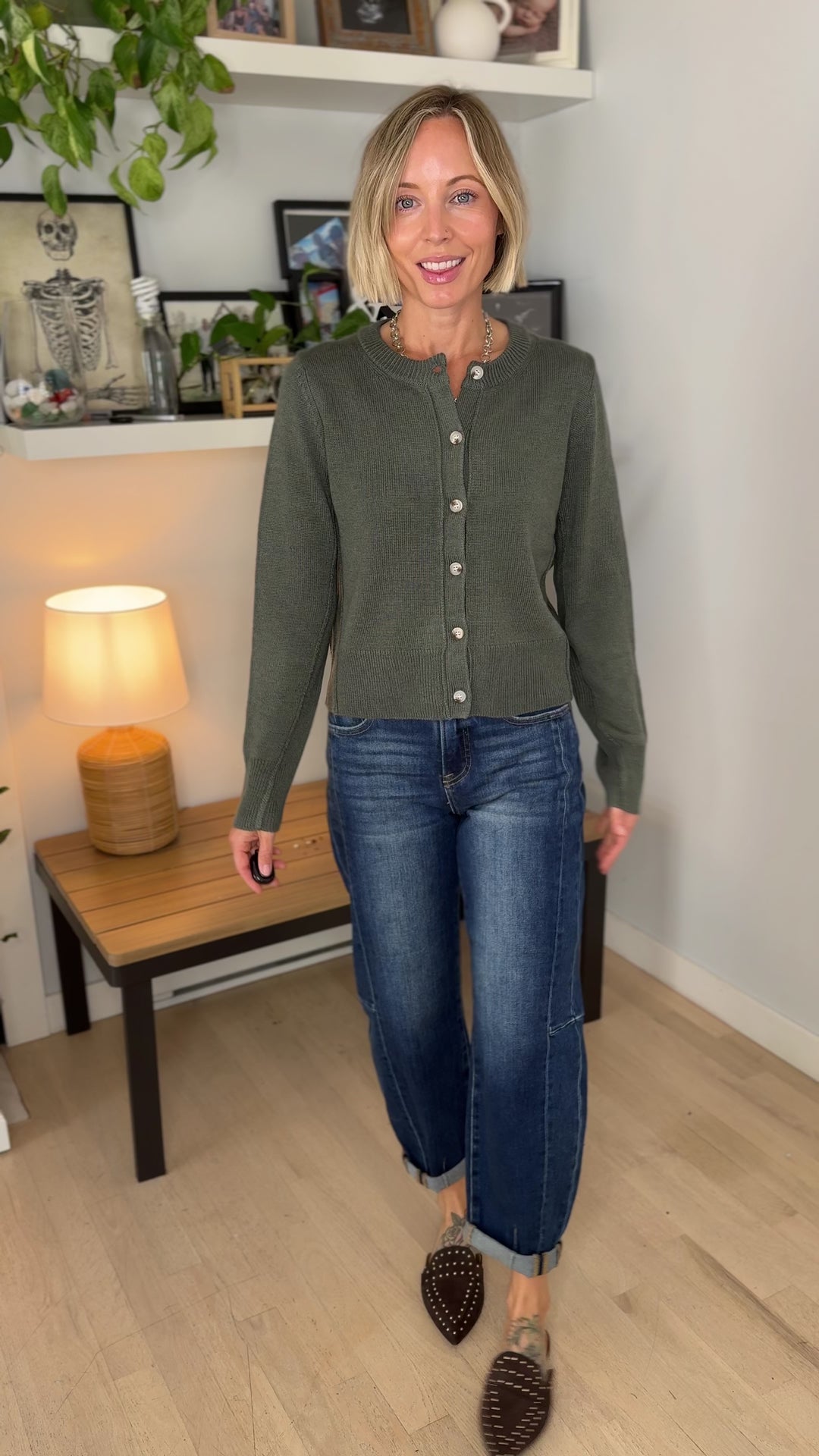 Porter Soft Classic Cut Cardigan- SPRUCE