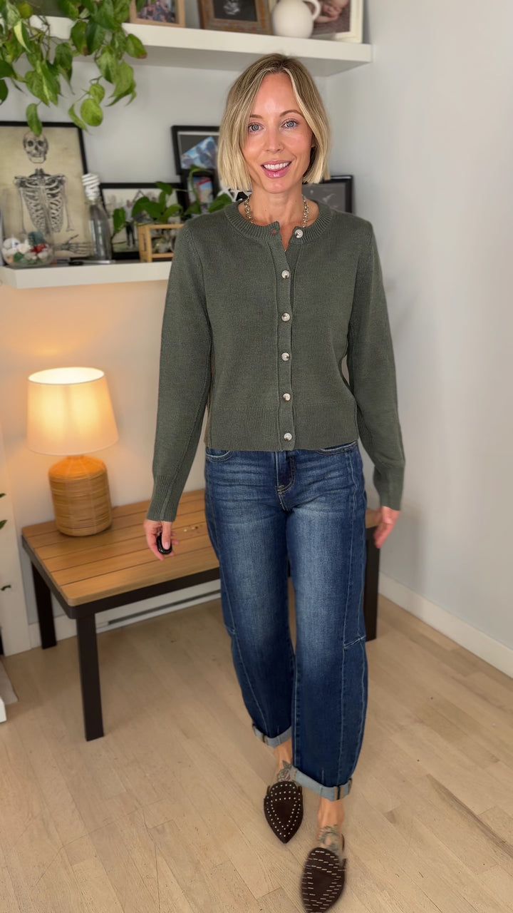 Porter Soft Classic Cut Cardigan- SPRUCE