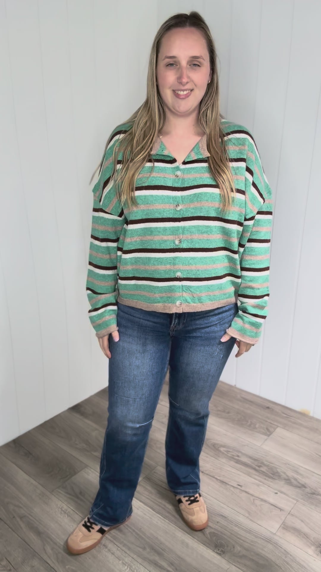 Hattie Sweater cardigan- KELLY GREEN