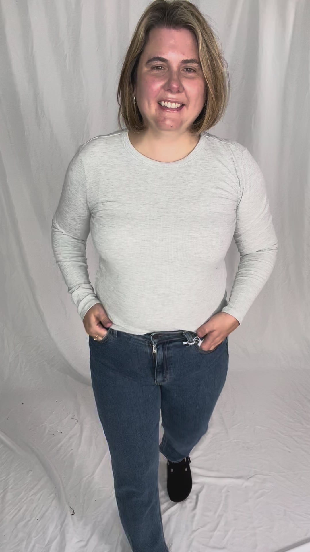 ONLY Easy Ribbed Long Sleeve- LIGHT GREY MELANGE